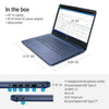 HP Stream 14'' HD Ultral Light Laptop, 4GB RAM, 64GB eMMc, Intel Quad-Core N4120, 1 Year Office 365, Bluetooth, Wi-Fi, Windows 11 Home in S Mode, Blue, Bundle With Cefesfy USBHUB