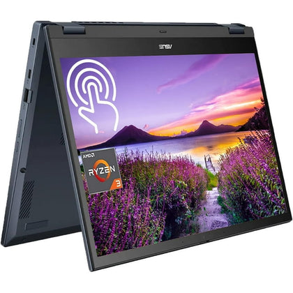 ASUS Chromebook 2-in-1 Laptop, 14 Inch WUXGA Touchscreen Display, AMD Ryzen 3 7320C Processor, 8GB DDR5 RAM, 128GB SSD, AMD Radeon Graphics, USB Type A&C, Wi-Fi 6, Bluetooth, Chrome OS, Ponder Blue
