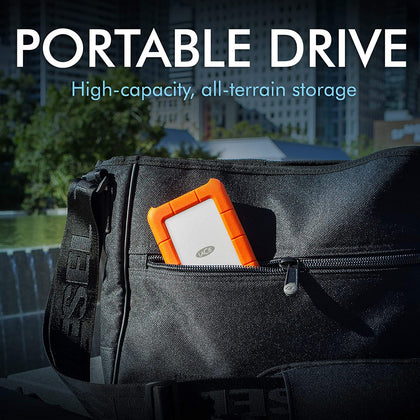 LaCie Rugged Mini 1TB External Hard Drive Portable HDD – USB 3.0 USB 2.0 compatible, Drop Shock Dust Rain Resistant Shuttle Drive, For Mac And PC Computer Desktop Workstation PC Laptop (LAC301558), Orange