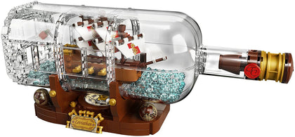 LEGO Ideas Ship in a Bottle 92177 Expert Building Kit, Snap Together Model Ship, Collectible Display Set and Toy for Adults (962 Pieces)