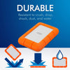 LaCie Rugged Mini 1TB External Hard Drive Portable HDD – USB 3.0 USB 2.0 compatible, Drop Shock Dust Rain Resistant Shuttle Drive, For Mac And PC Computer Desktop Workstation PC Laptop (LAC301558), Orange